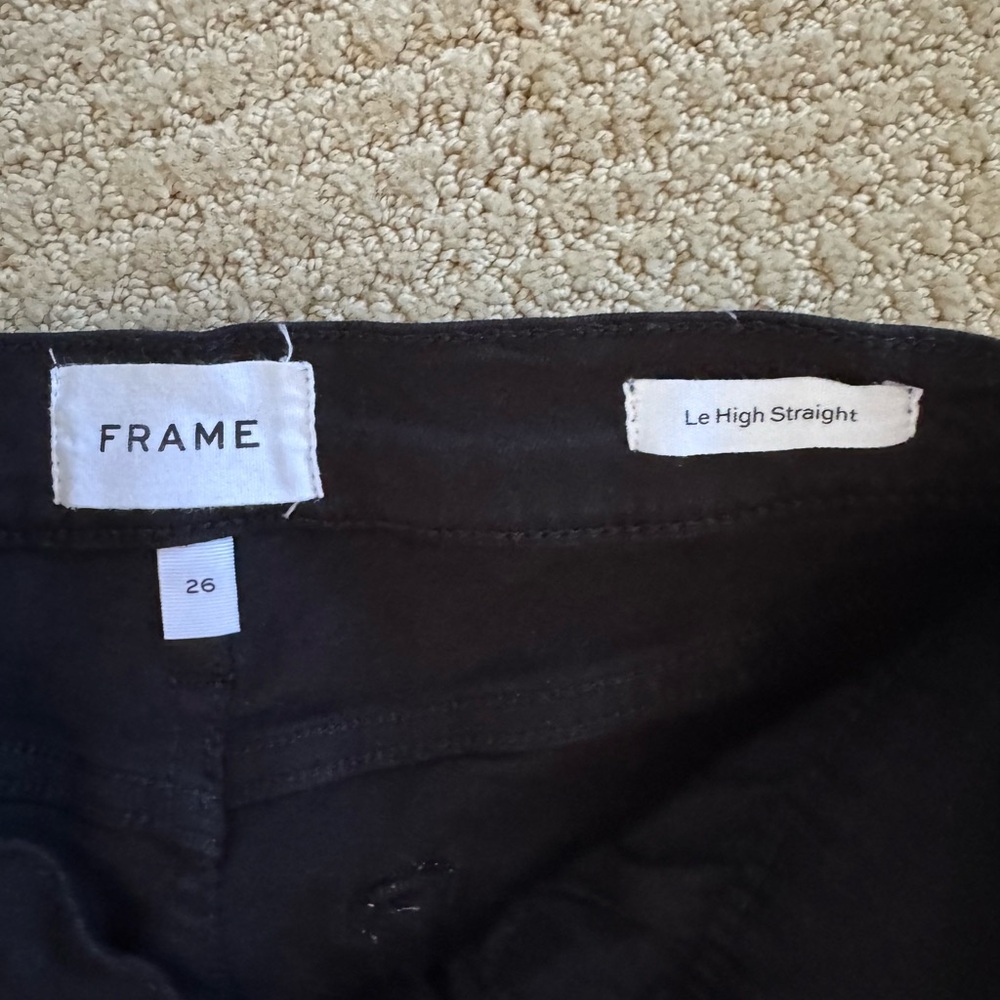 Frame Denim Black Straight Leg Jeans